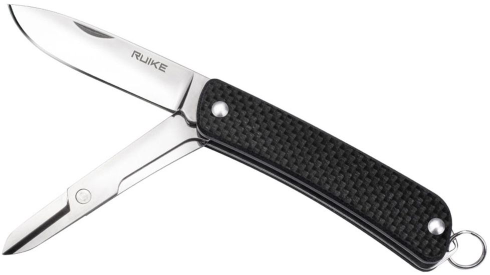 RUIKE S22 Multifunction Knife, 2.1in, 14C28N Stainless Steel, Clip Point, Plain Blade, Black, S22-B