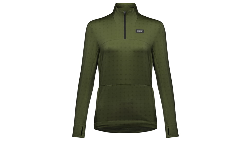 GOREWEAR Everyday Running Thermo 1/4-Zip Womens in Utility Green Medium 8-10 Regular fit 6A40F2DA, 100940-BH00-40