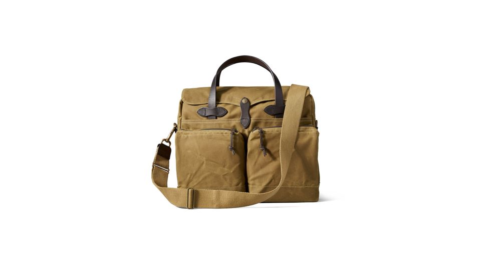 Filson 24 Hr Tin Briefcase, Dark Tan, One Size 11070140-DarkTan-OS - Brass