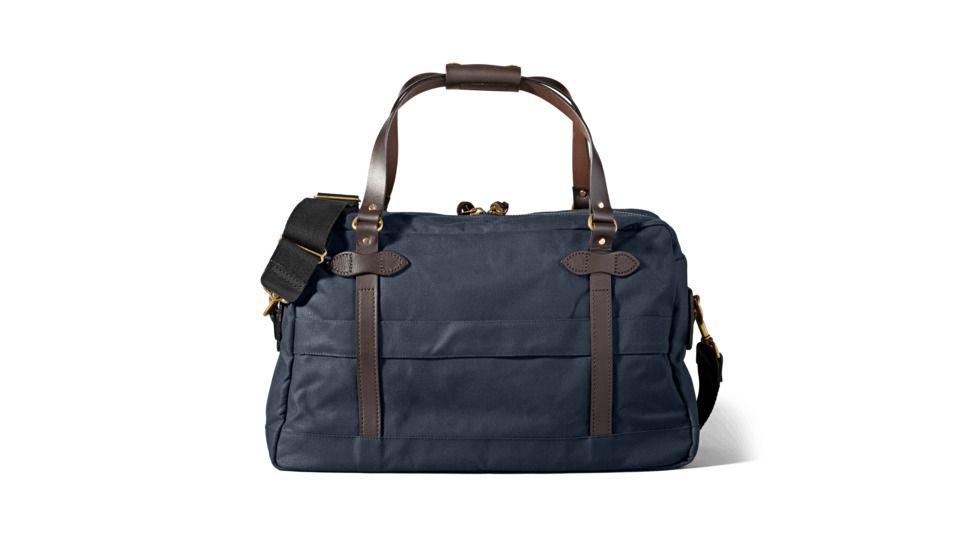 Filson 48-Hour Tin Cloth Duffle Bag, Navy, One Size, 11070328-Navy-OS - Brass