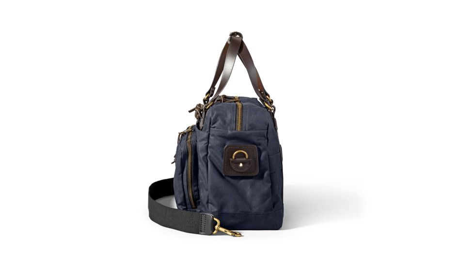 Filson 48-Hour Tin Cloth Duffle Bag, Navy, One Size, 11070328-Navy-OS - Brass
