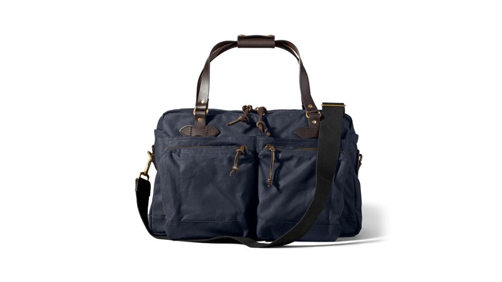 Filson 48-Hour Tin Cloth Duffle Bag, Navy, One Size, 11070328-Navy-OS - Brass