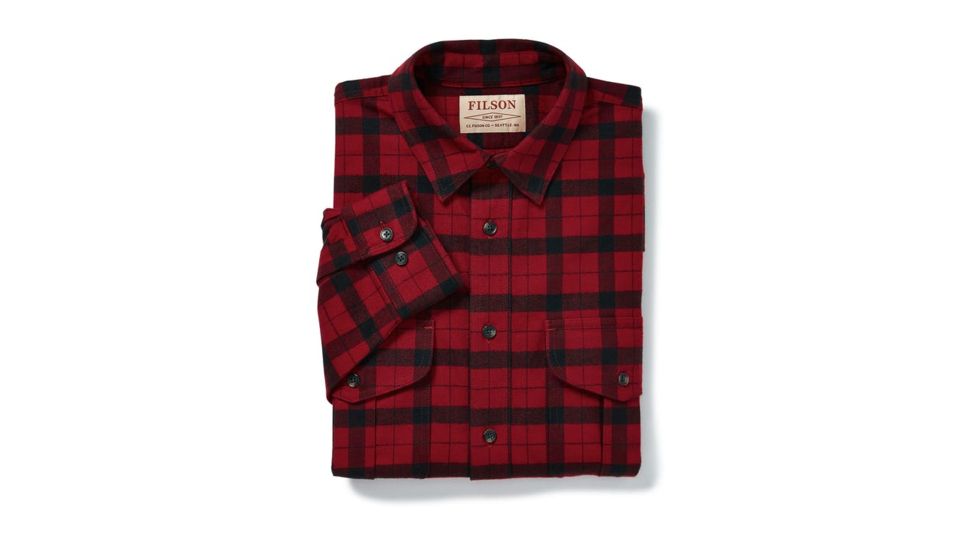Filson Alaskan Guide Shirt, Red Black, M 11012006-RedBlack-M