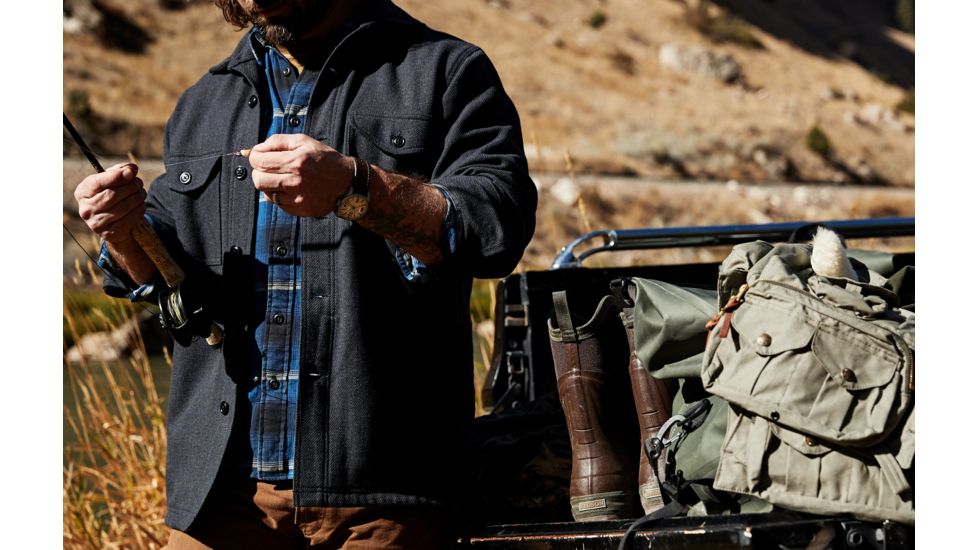 Filson Deer Island Jac-Shirt - Mens, NavyHthr, Small, 20105728-NavyHthr-S