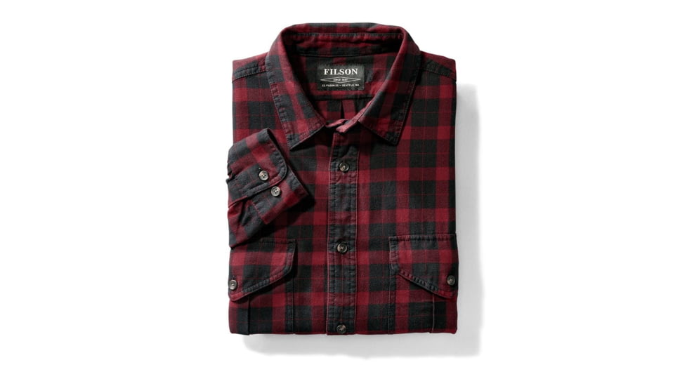 Filson Lightweight Alaskan Guide Shirt, Black Red, XXXL 11010743-BlackRed-XXXL