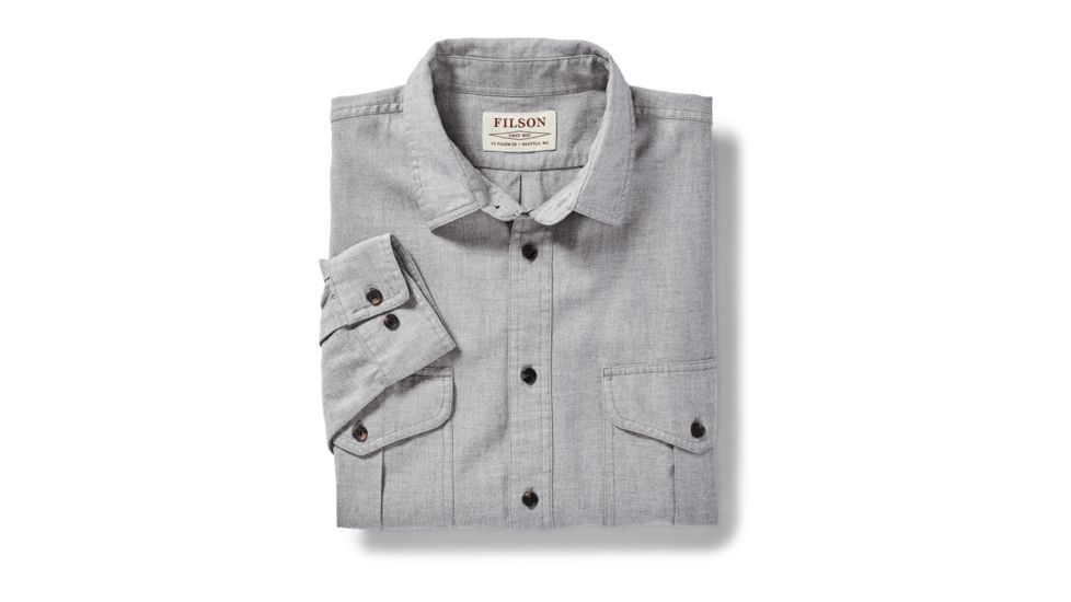 Filson Lightweight Alaskan Guide Shirt - Mens, Heather Gray, Medium, 11010743-HeathrGray-M
