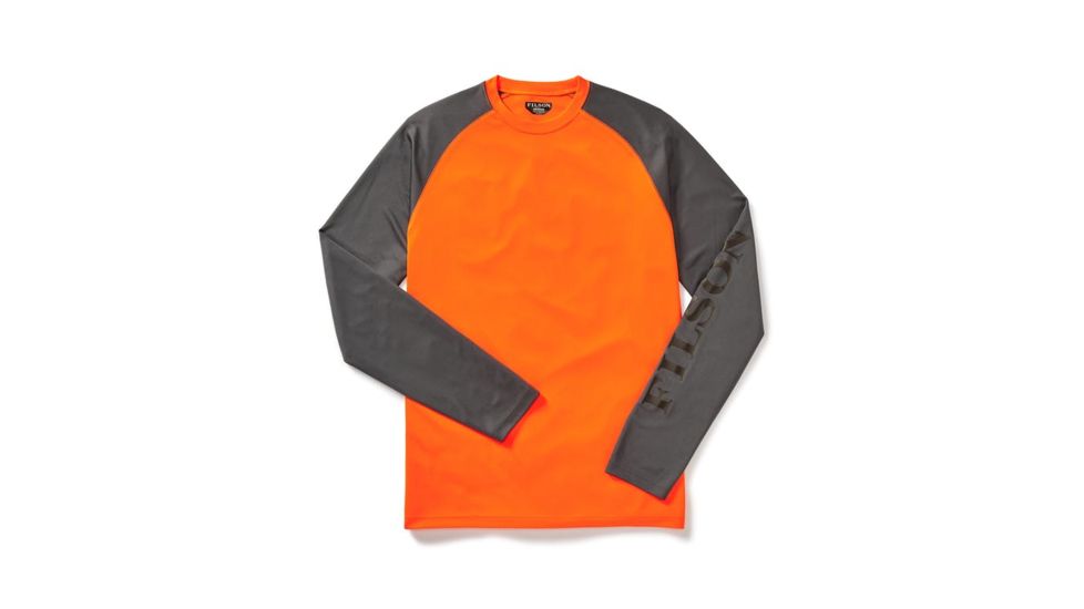 Filson Long Sleeve Barrier T-Shirt Mens, Blaze/Grey, 3XL, 20049635-BLAZE/GREY-XXXL