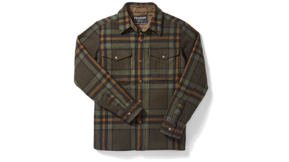 Filson Mackinaw Jac Shirt, Green/Black, Large, 11010788-Green/Black-L