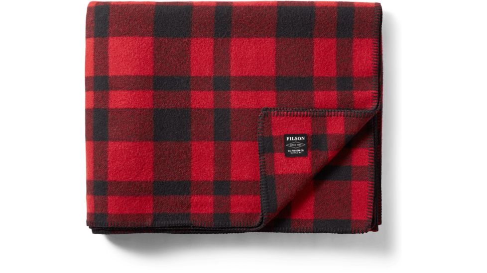 Filson Mackinaw Wool Blanket, Red/Black, One Size, 11080110-RedBlack-One Size