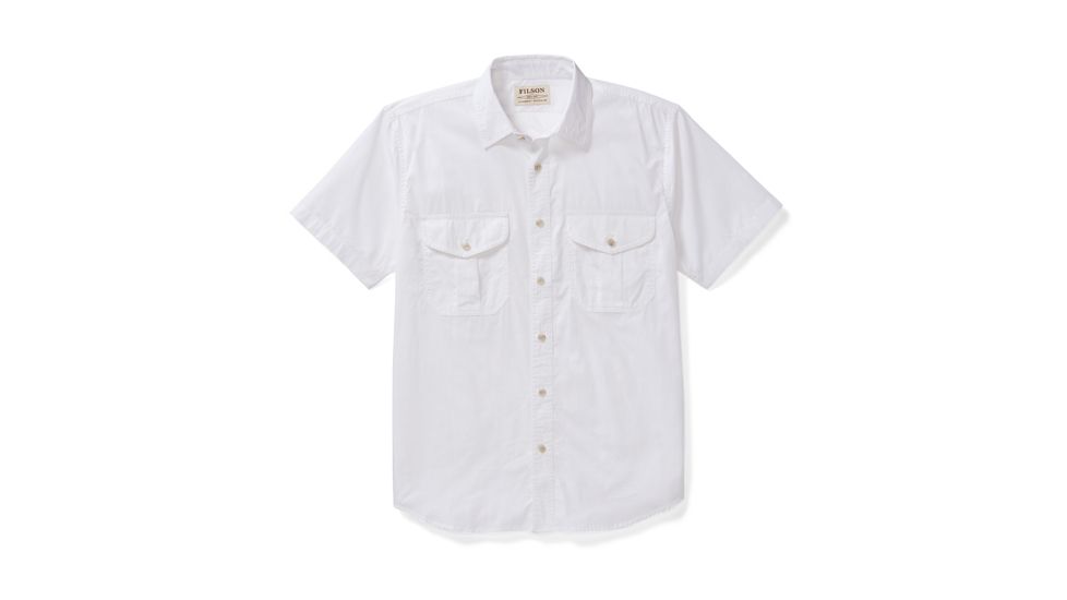 Filson Short Sleeve Feather Cloth Shirt Mens, White, 3XL, 20008229-WHITE-XXXL