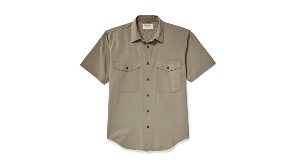 Filson Short Sleeve Field Shirt Mens, Field Green, Large, 20049630-FIELD GREEN-L