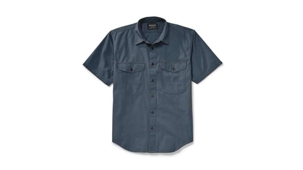 Filson Short Sleeve Field Shirt Mens, Petrol Blue, Large, 20049630-PETROL BLUE-L