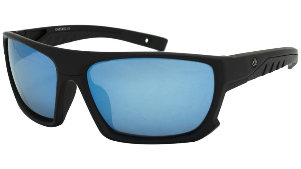 Filthy Anglers Castaic Sunglasses - Mens, Matte Black Frame, Polarized w/ Ice Blue Mirror Lens, CASMBK01P-WB