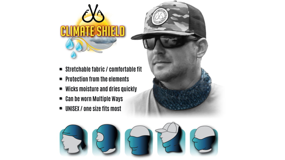 Filthy Anglers Climate Shield Face Mask, Blue, One Size, HSHIELD1