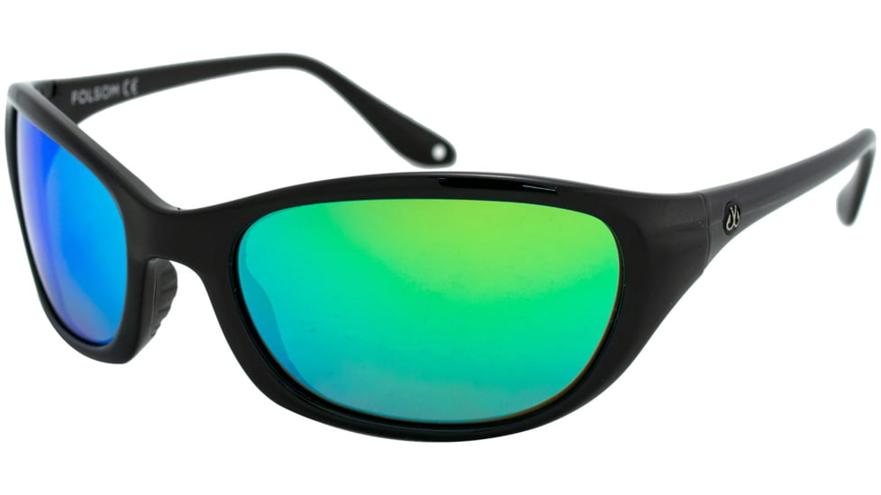 Filthy Anglers Folsom EP Mirror Sunglasses, Black Frame, Polarized EP Green Mirror Lens, FOLBLK-EP-G