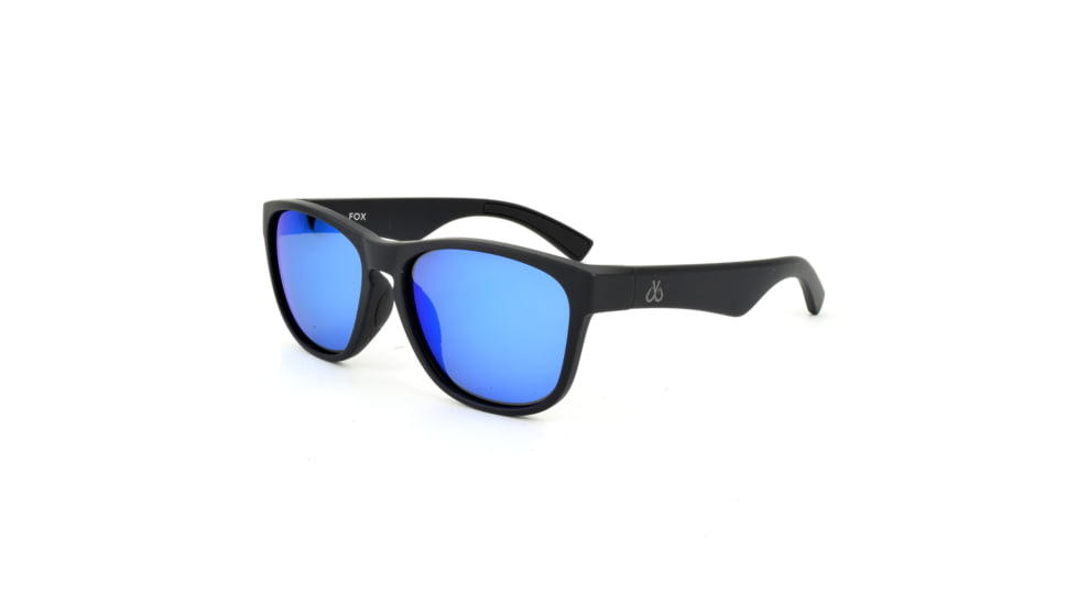 Filthy Anglers Fox Polarized Sunglasses w/Blue Mirror, Matte Black, FOXMBK01P-B