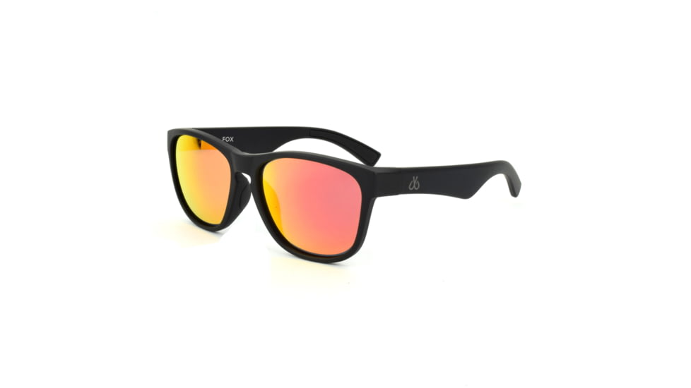 Filthy Anglers Fox Polarized Sunglasses w/ Sunburst Red Mirror, Matte Black, FOXMBK01P-S