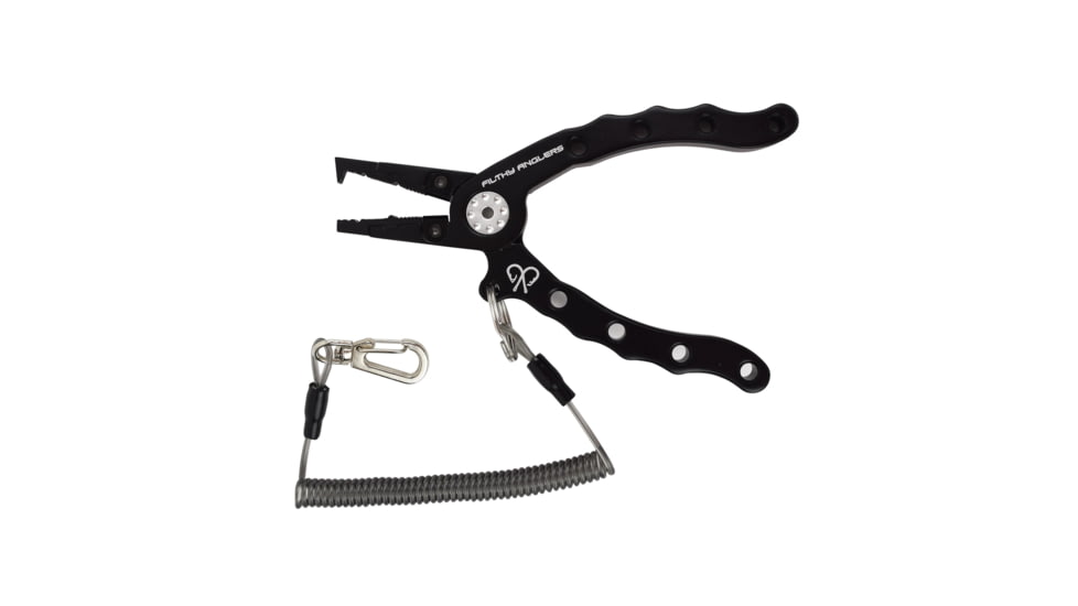 Filthy Anglers Multi-Functional Aluminum Fishing Pliers, Black, PLIERS-BLK