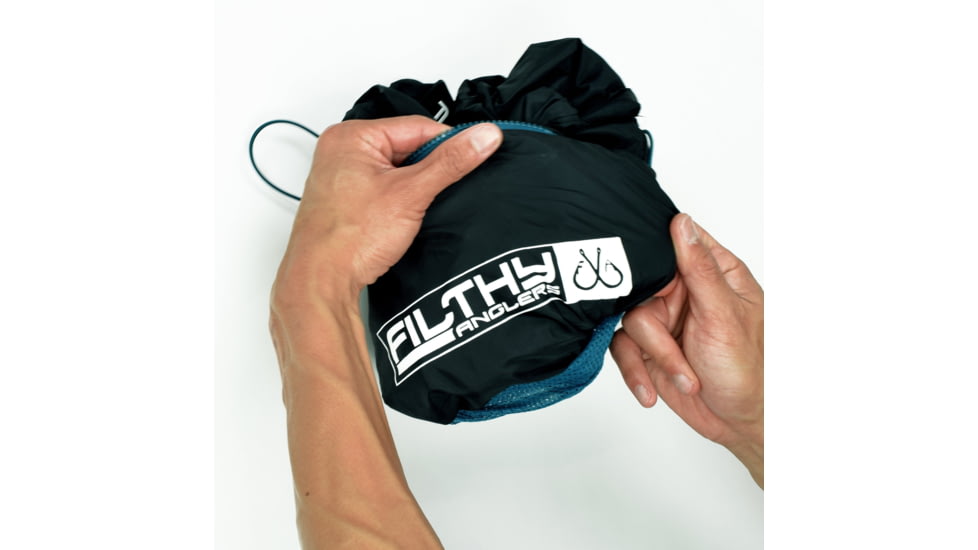 Filthy Anglers Packable Windbreaker Jacket, Black, Medium, WINDBLK-M