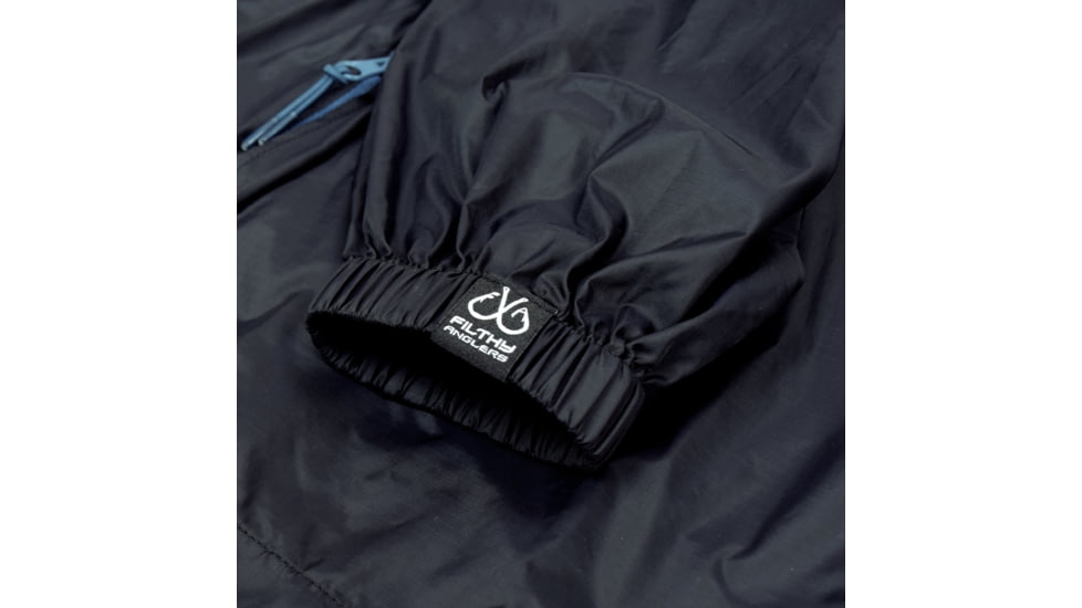 Filthy Anglers Packable Windbreaker Jacket, Black, Medium, WINDBLK-M
