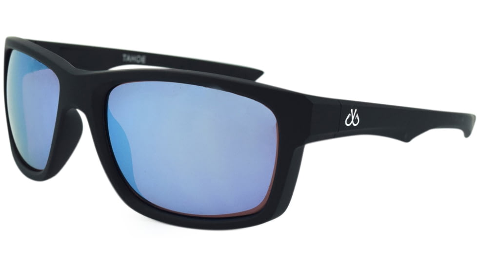 Filthy Anglers Tahoe Sunglasses, Matte Black Frame, Polarized w/ Ice Blue Mirror Lens, TAHMBK01P-WB