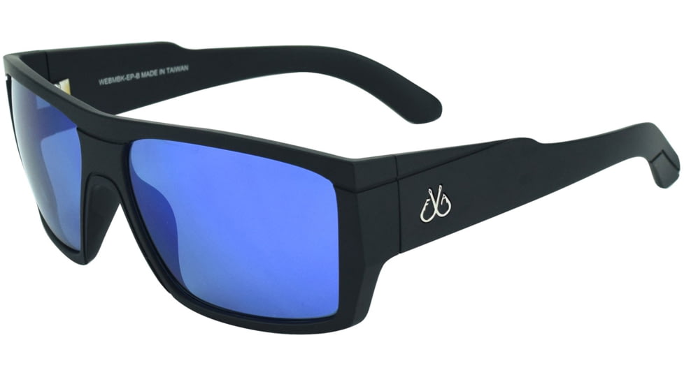 Filthy Anglers Webster EP Mirror Sunglasses - Mens, Matte Black Frame, Polarized EP Blue Mirror Lens, WEBMBK-EP-B