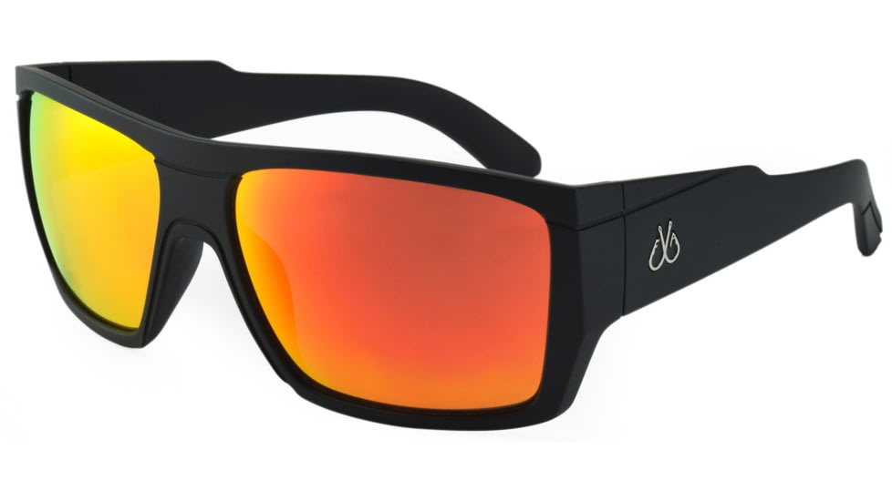Filthy Anglers Webster Polarized Sunglasses - Mens, Matte Black Frame, Polarized w/ Sunburst Red Mirror Lens, WEBMBK09P-S