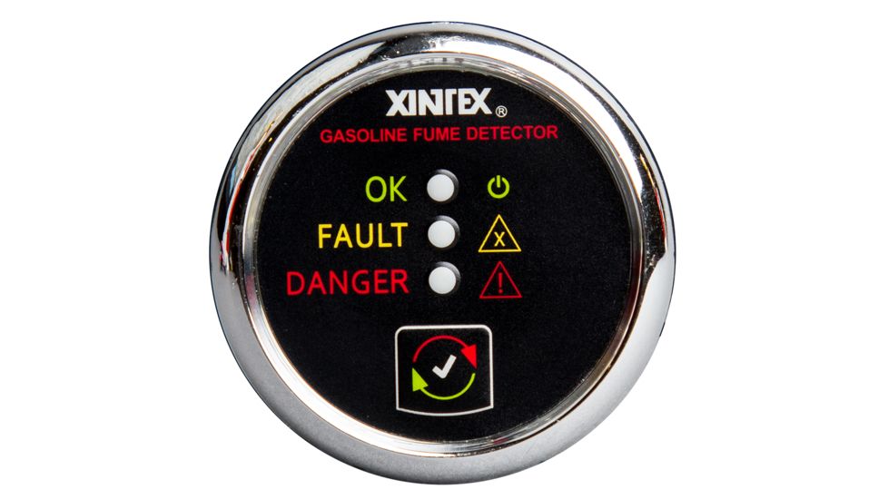 Fireboy-Xintex Gasoline Fume Detector &amp; Alarm w/Plastic Sensor - Chrome Bezel Display 63861
