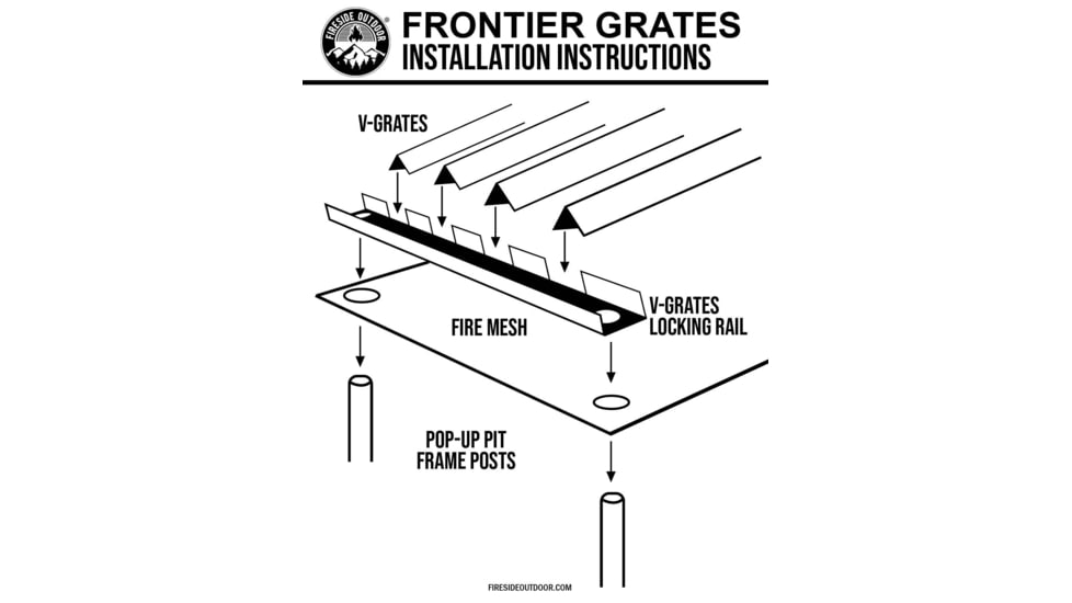 Fireside Outdoor Frontier Grates For Pop-Up Fire Pit, 24 in, FTG24