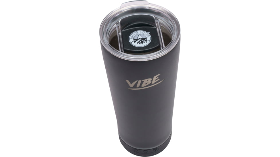 Fireside Outdoor Vibe Tumbler With Water-Resistant Bluetooth Speaker, Black, VIBE-18-BLK