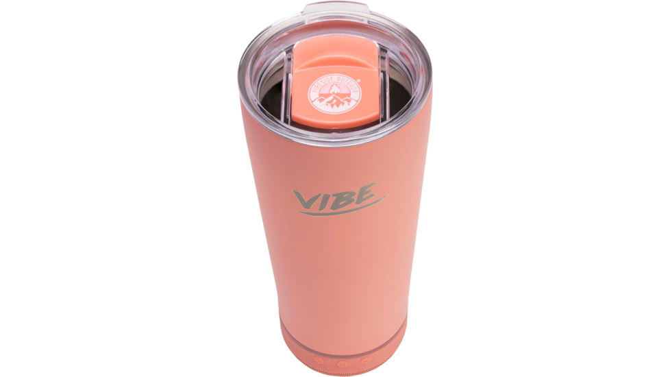 Fireside Outdoor Vibe Tumbler With Water-Resistant Bluetooth Speaker, Coral, VIBE-18-COR