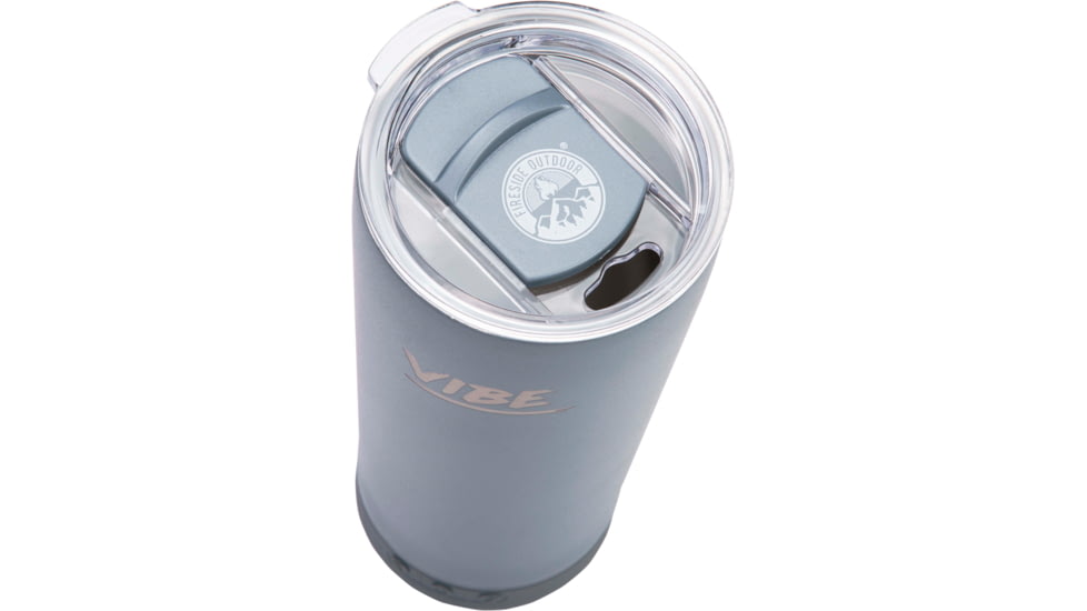 Fireside Outdoor Vibe Tumbler With Water-Resistant Bluetooth Speaker, Grey, VIBE-18-GRY