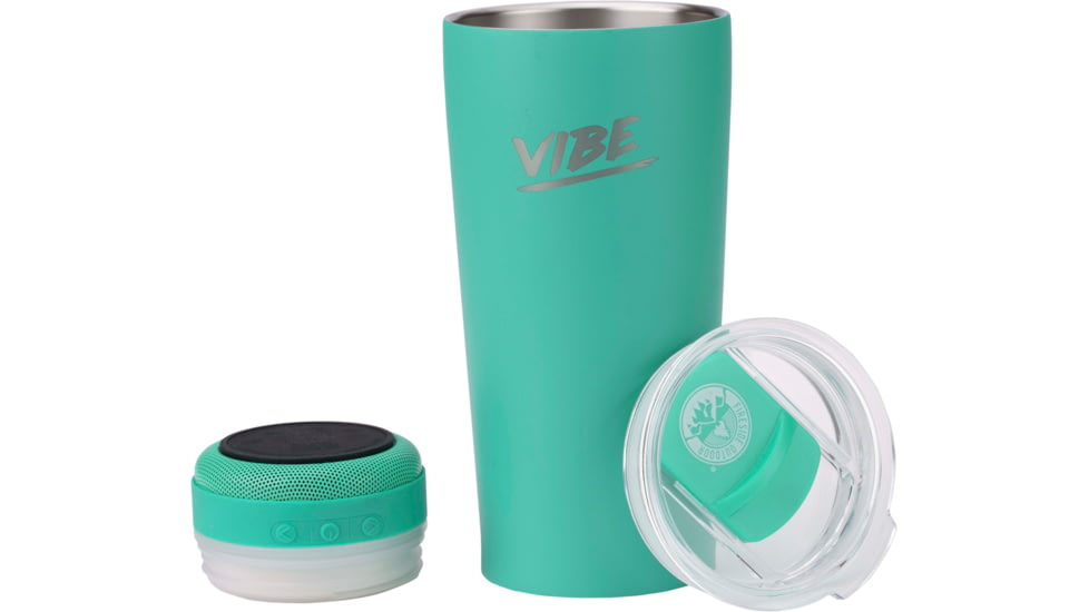 Fireside Outdoor Vibe Tumbler With Water-Resistant Bluetooth Speaker, Mint Green, VIBE-18-MGRN