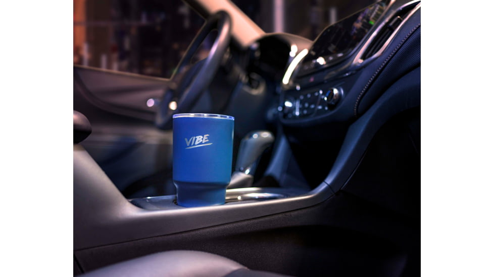 Fireside Outdoor Vibe Tumbler with/ Water-Resistant Bluetooth Speaker, Navy Blue, 28oz, VIBE-28-NBLU