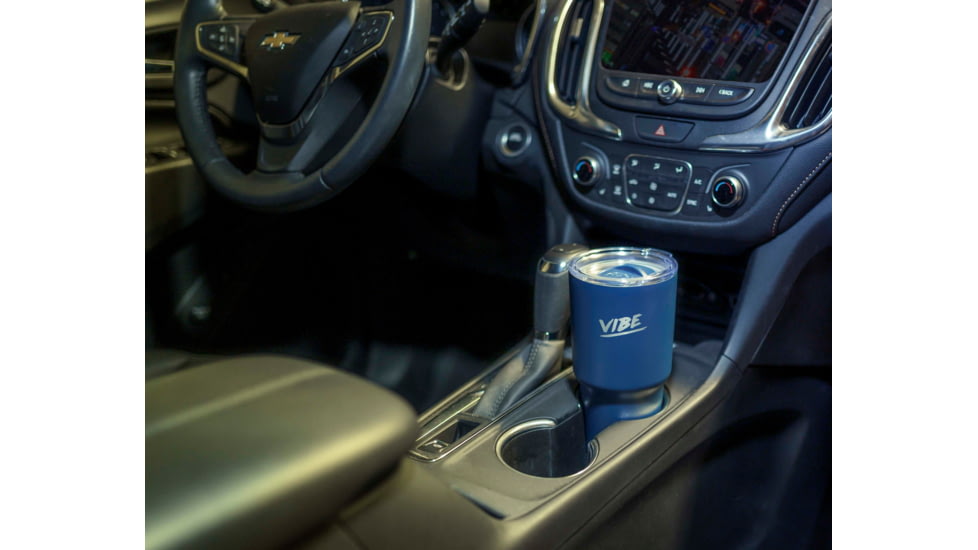 Fireside Outdoor Vibe Tumbler with/ Water-Resistant Bluetooth Speaker, Navy Blue, 28oz, VIBE-28-NBLU