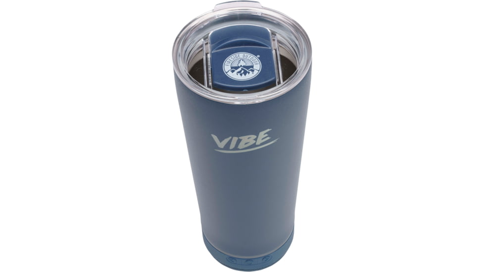 Fireside Outdoor Vibe Tumbler With Water-Resistant Bluetooth Speaker, Navy Blue, VIBE-18-NBLU