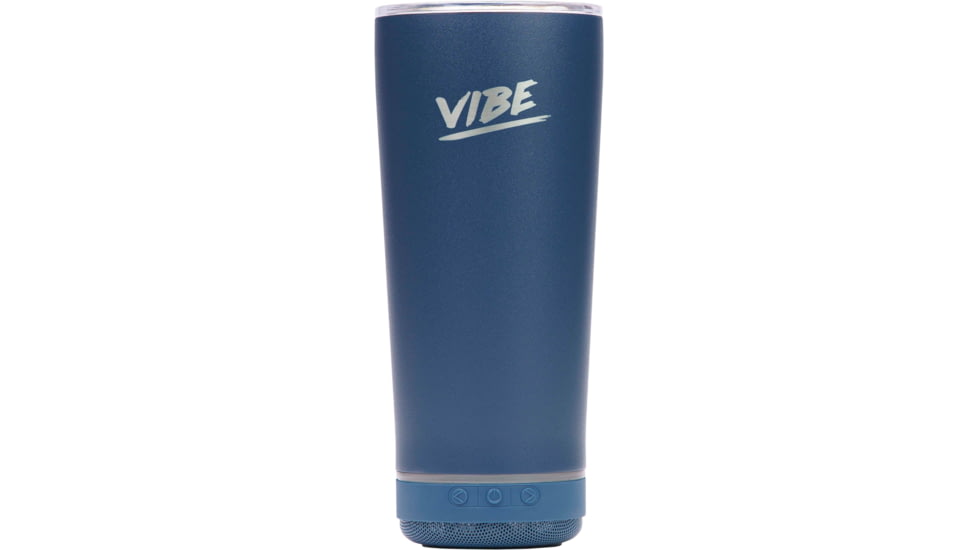 Fireside Outdoor Vibe Tumbler With Water-Resistant Bluetooth Speaker, Navy Blue, VIBE-18-NBLU
