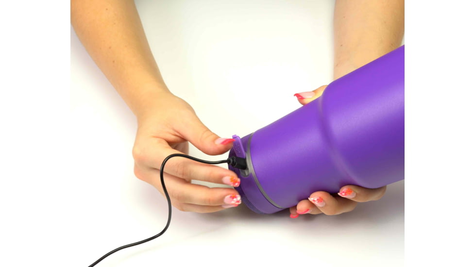 Fireside Outdoor Vibe Tumbler with/ Water-Resistant Bluetooth Speaker, Purple, 28oz, VIBE-28-PUR