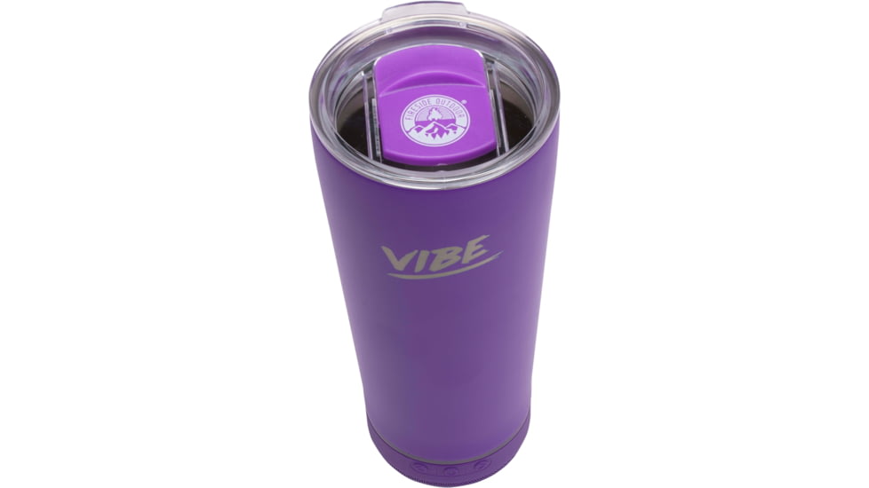 Fireside Outdoor Vibe Tumbler With Water-Resistant Bluetooth Speaker, Purple, VIBE-18-PUR