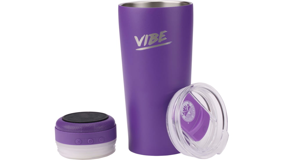Fireside Outdoor Vibe Tumbler With Water-Resistant Bluetooth Speaker, Purple, VIBE-18-PUR