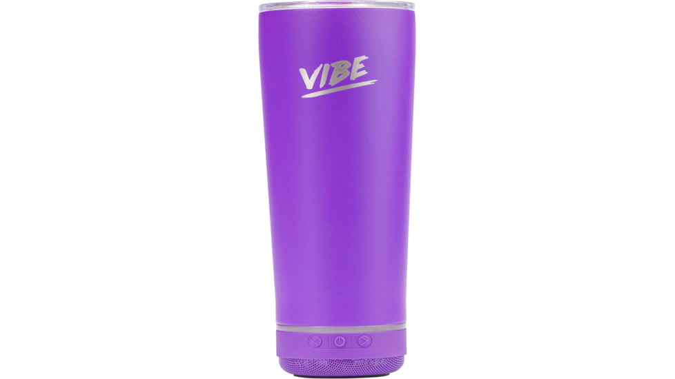 Fireside Outdoor Vibe Tumbler With Water-Resistant Bluetooth Speaker, Purple, VIBE-18-PUR