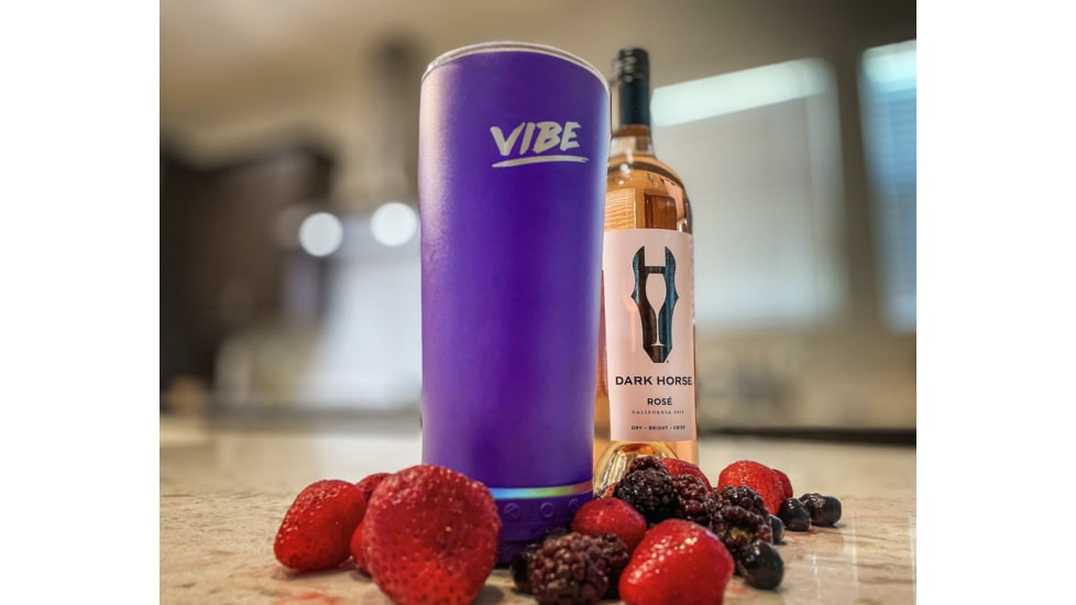 Fireside Outdoor Vibe Tumbler With Water-Resistant Bluetooth Speaker, Purple, VIBE-18-PUR