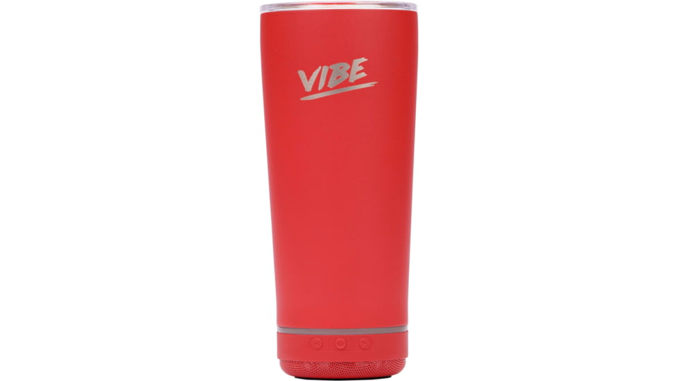 Fireside Outdoor Vibe Tumbler With Water-Resistant Bluetooth Speaker, Red, VIBE-18-RED