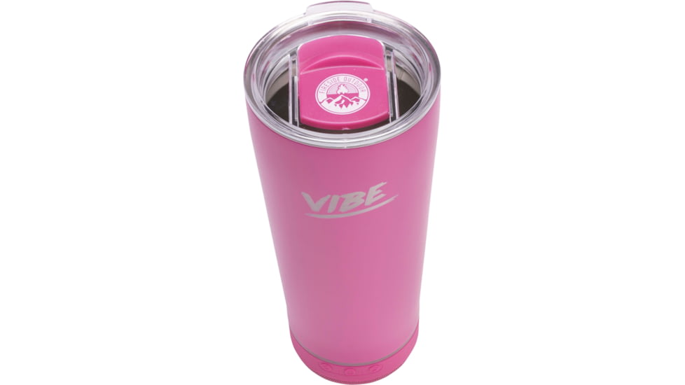 Fireside Outdoor Vibe Tumbler With Water-Resistant Bluetooth Speaker, Rosa, VIBE-18-ROSA