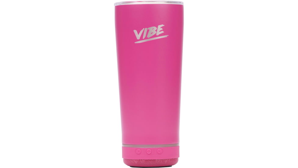 Fireside Outdoor Vibe Tumbler With Water-Resistant Bluetooth Speaker, Rosa, VIBE-18-ROSA