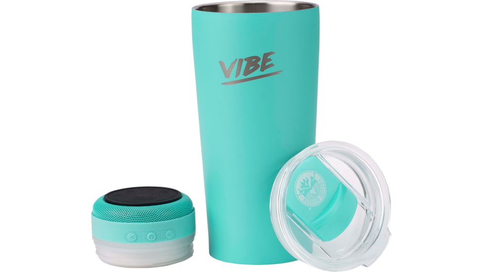 Fireside Outdoor Vibe Tumbler With Water-Resistant Bluetooth Speaker, Teal, VIBE-18-TEAL