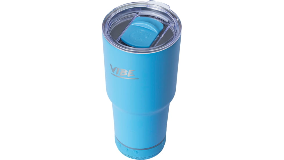 Fireside Outdoor Vibe Tumbler with/ Water-Resistant Bluetooth Speaker, Water Blue, 28oz, VIBE-28-WBLUE
