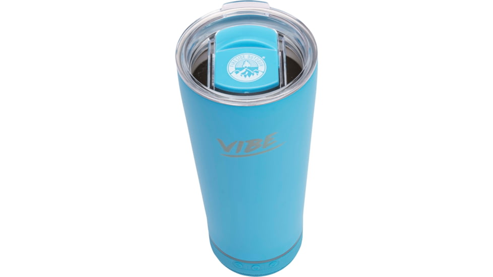 Fireside Outdoor Vibe Tumbler With Water-Resistant Bluetooth Speaker, Water Blue, VIBE-18-WBLU
