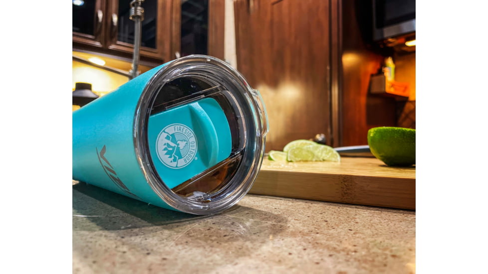 Fireside Outdoor Vibe Tumbler With Water-Resistant Bluetooth Speaker, Water Blue, VIBE-18-WBLU