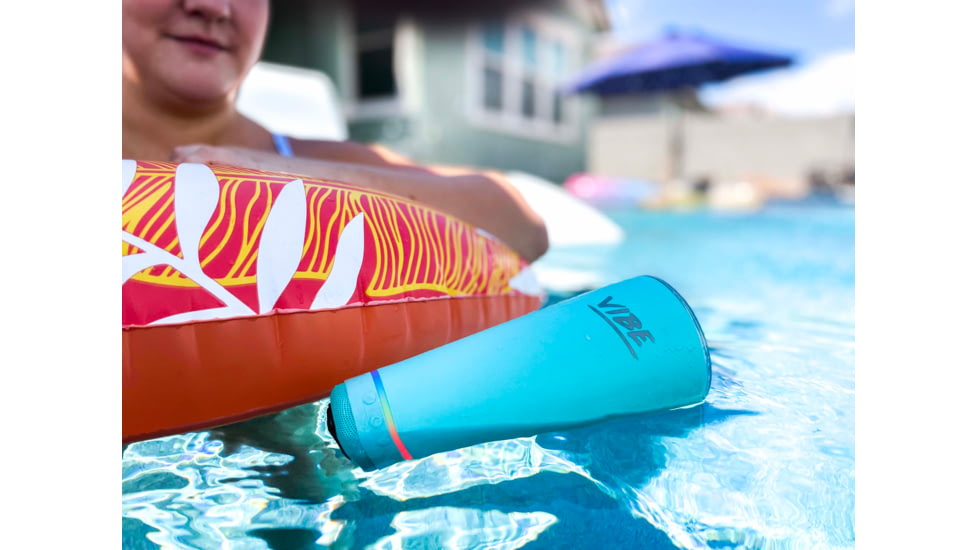 Fireside Outdoor Vibe Tumbler With Water-Resistant Bluetooth Speaker, Water Blue, VIBE-18-WBLU